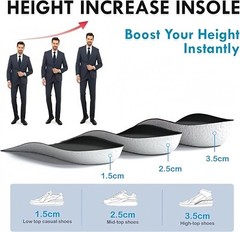 Invisible Height Increase Insoles Heel Lift Taller Shoe Insert Pad for Men Women