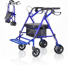 300lbs Senior Wheelchair Lightweight Rollator Walker With Seat Wheels Foldable
