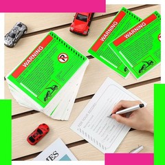 300-Pack No Parking Violation Stickers Fluorescent Green 5.5×7.5in Car Window