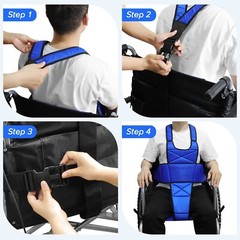 Wheelchair Safety Belt Torso Support Vest Adjustable Shoulder Straps Non-Slip