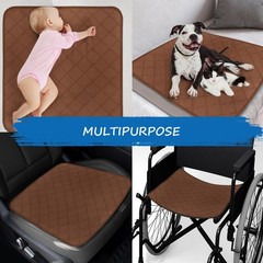 Waterproof Chair Pads for Incontinence Washable, 22″ x 21″ x 21″, Brown