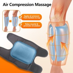 Air Compression Heated Leg Massager Muscles Relax Calf Circulation Foot Massage