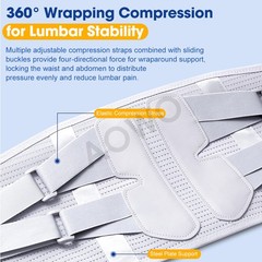 Medical-Grade Lumbar Support Belt for Back Pain Relief with Steel Plates、M-XXL