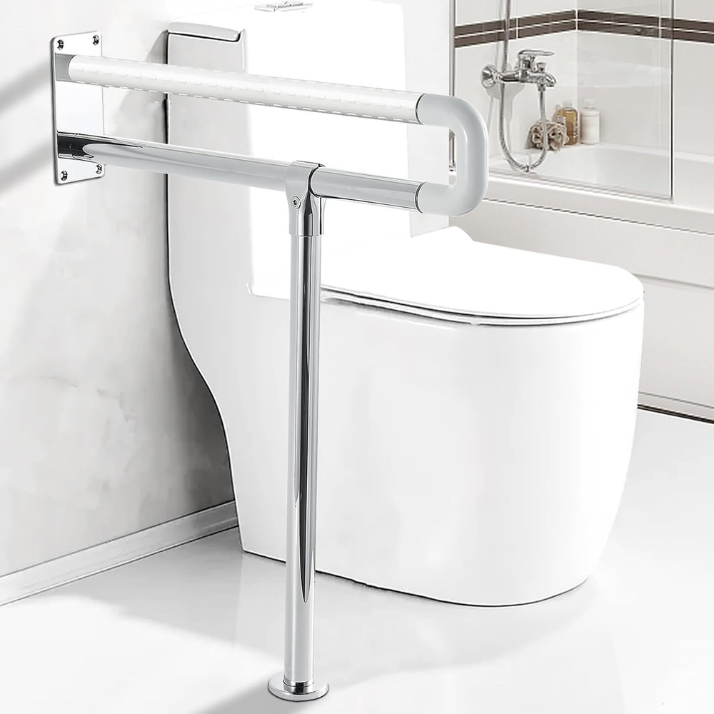 Sturdy Toilet Grab Bar 23.6 Inch Anti Slip Handicap Grab Bar Wall to Floor