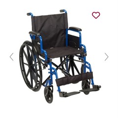 Blue Streak Wheelchair with Flip Back Desk Arms, 18 in. Seat and Swing Away Foot
