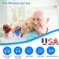 Mini Hearing Aids Digital Invisible In Ear Small Sound Voice Amplifier Enhancer