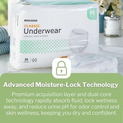McKesson Classic Adult Incontinence Underwear, [56 Count], X-Large, White
