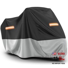 Motorcycle Cover Waterproof Outdoor – All Season Sun 86.6″ Black & Silver