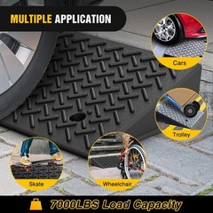 Heavy Duty Rubber Threshold Ramp, 5 Inches Rise Height 7000lbs Load Capacity