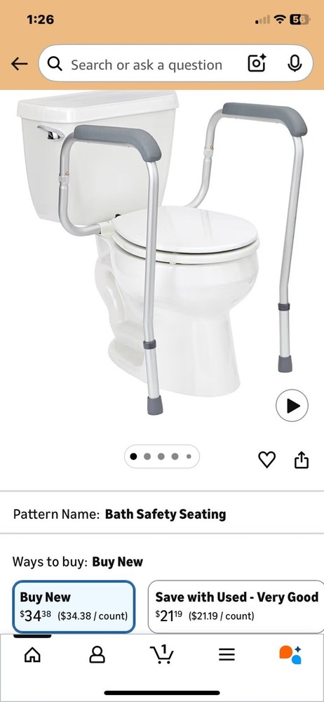 Midline Foldable Toilet Safety Rail, New in sealed box