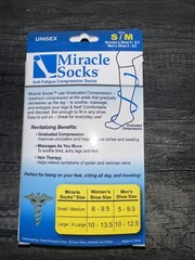 Miracle Socks Compression Socks – Unisex S/M, Anti-Fatigue, Black