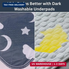Retrona® Washable Underpads 34″ x 52″ Pack of 4 Heavy Absorbency Reusable Bedwet