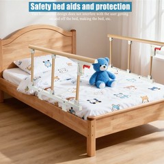 Bed Rails for Elderly Adults Assist Safety Handle Bed Railing Grab Bar Folding