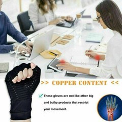 2 Pairs Copper Compression Arthritis Gloves Carpal Tunnel Joint Pain Relief Hand
