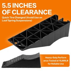 Tandem Wheel Ramp Heavy Duty Tire Lift Dual Axle Trailer RV 5.5in Lift