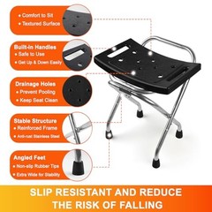 Folding Shower Seat, Stainless Eligible Shower Chair for Inside Shower, 400lbs