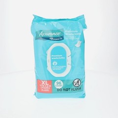 Assurance Premium XL Disposable Washcloths 96 Count Pre-Moistened Adult Wipes