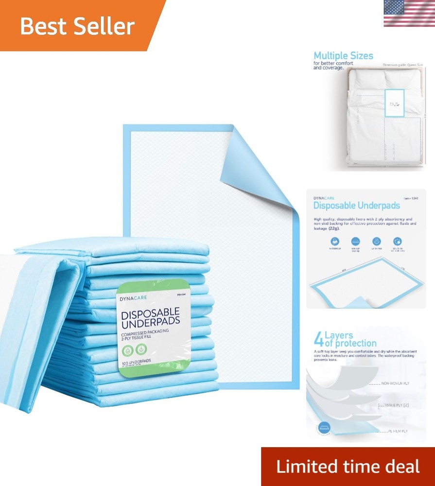 Ultra-Absorbent Disposable Underpads 17×24, 100 Count – Total Surface Protection