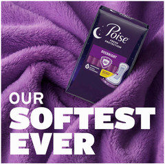 Poise Overnight Incontinence & Postpartum Pads for Bladder Leaks, 96 Count