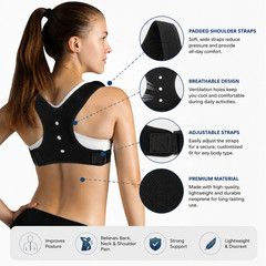 Posture Corrector for Men & Women Back Brace Adjustable Shoulder Support Pain