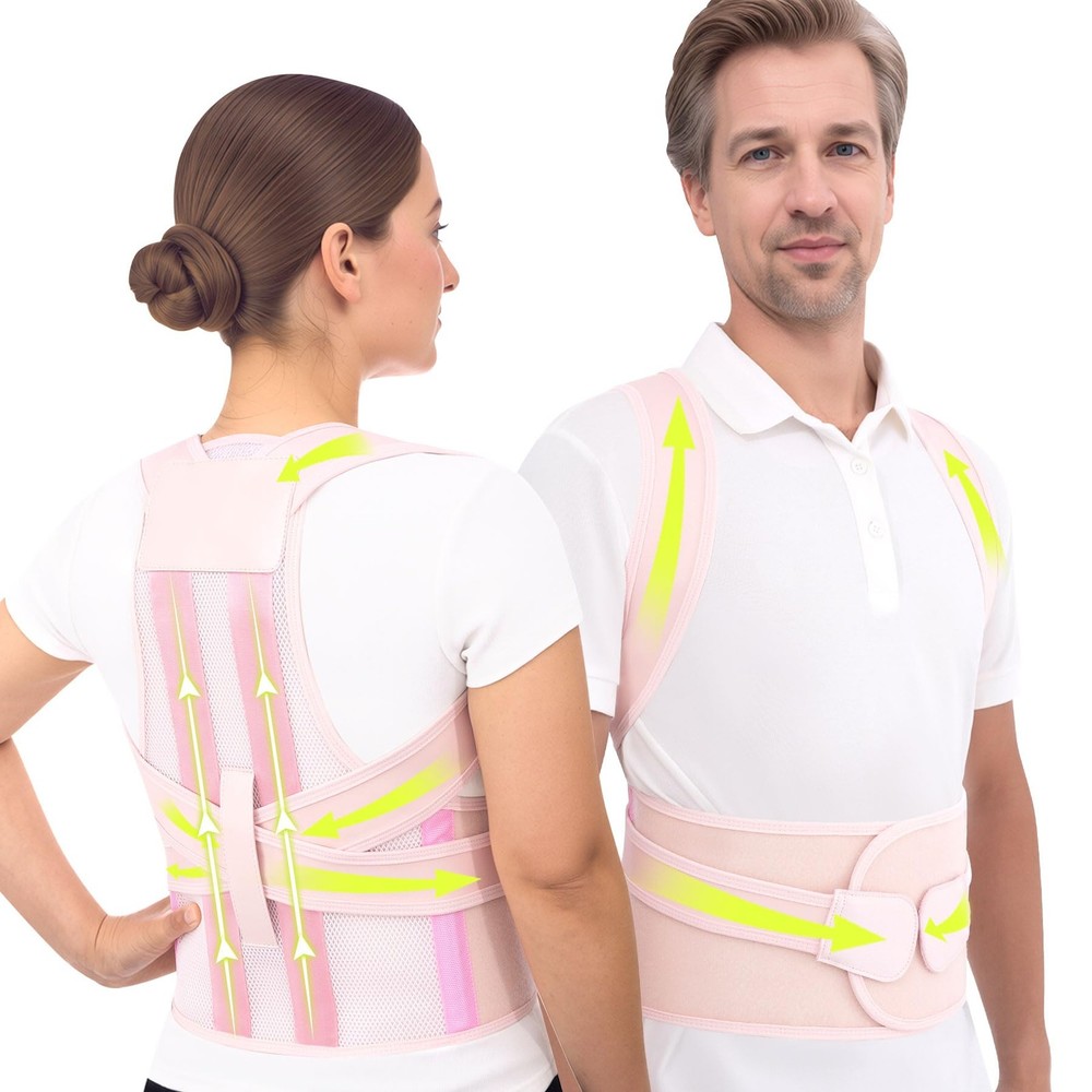 Posture Corrector for Women and Men, Back Brace Small, Pink