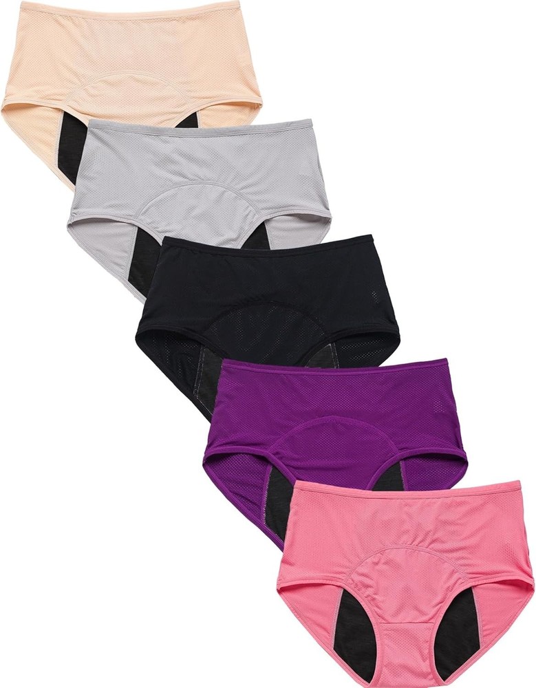 5 Pack High Absorbency Incontinence Underwear for Women Washable Leakproof Panti
