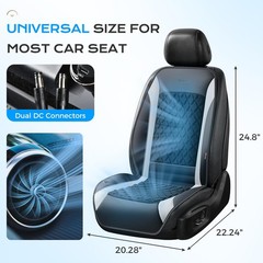 Coverado Upgraded Cooling Car Seat Cushion 8 Turbo Fans 12V-24V Ventilated Co…