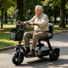 Daibot Folding 3 Wheel Electric Scooter 1000W 48V Dual Motor Mobility For Adults