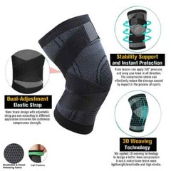 2 × Knee Brace Compression Sleeve w/ Strap Pain Relief Knee Support Arthritis US