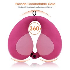 INFANZIA Kids Chin Supporting Travel Neck Pillow, Helps Child-Size, Pink