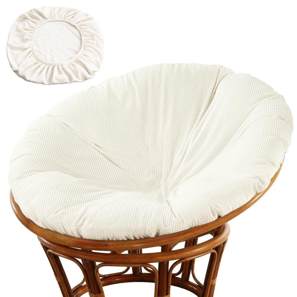 Papasan Chair Cushion Cover, 55″ X 55″ Soft Plush Fleece Slipcover Only, Removab