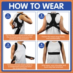 Adjustable Back Support Shoulder Brace Belt Posture Corrector Strap Clavicle US