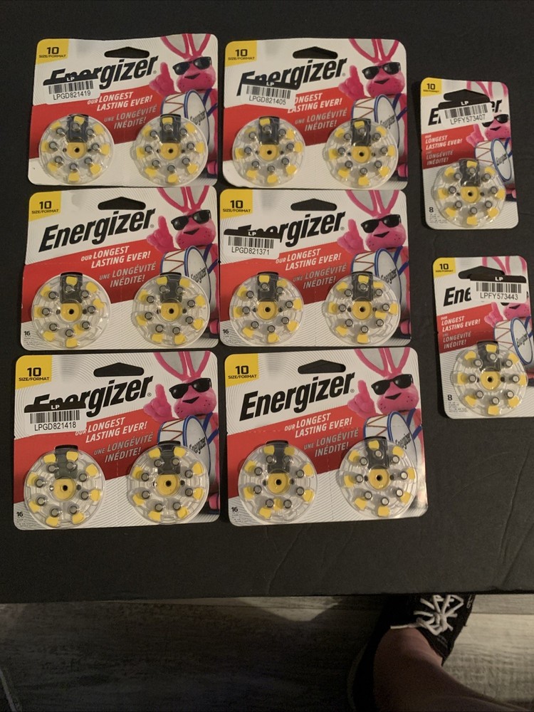 8-Pack Lot of (112) Energizer Size 10 Hearing Aid Batteries AZ10DP-16