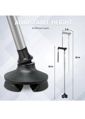 Adjustable Walking Cane,Lightweight Heavy Duty Sticks Pivot Tip Non-Slip Black