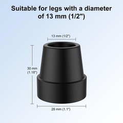 Quad Cane Tips 1/2 inch Set of 8, Heavy Duty Replacement Rubber Foot Pad, Non…