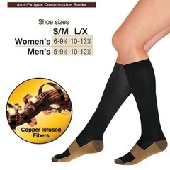 (6 Pairs) Copper Compression Socks 20-30mmHg Graduated Support Mens Womens S-XXL