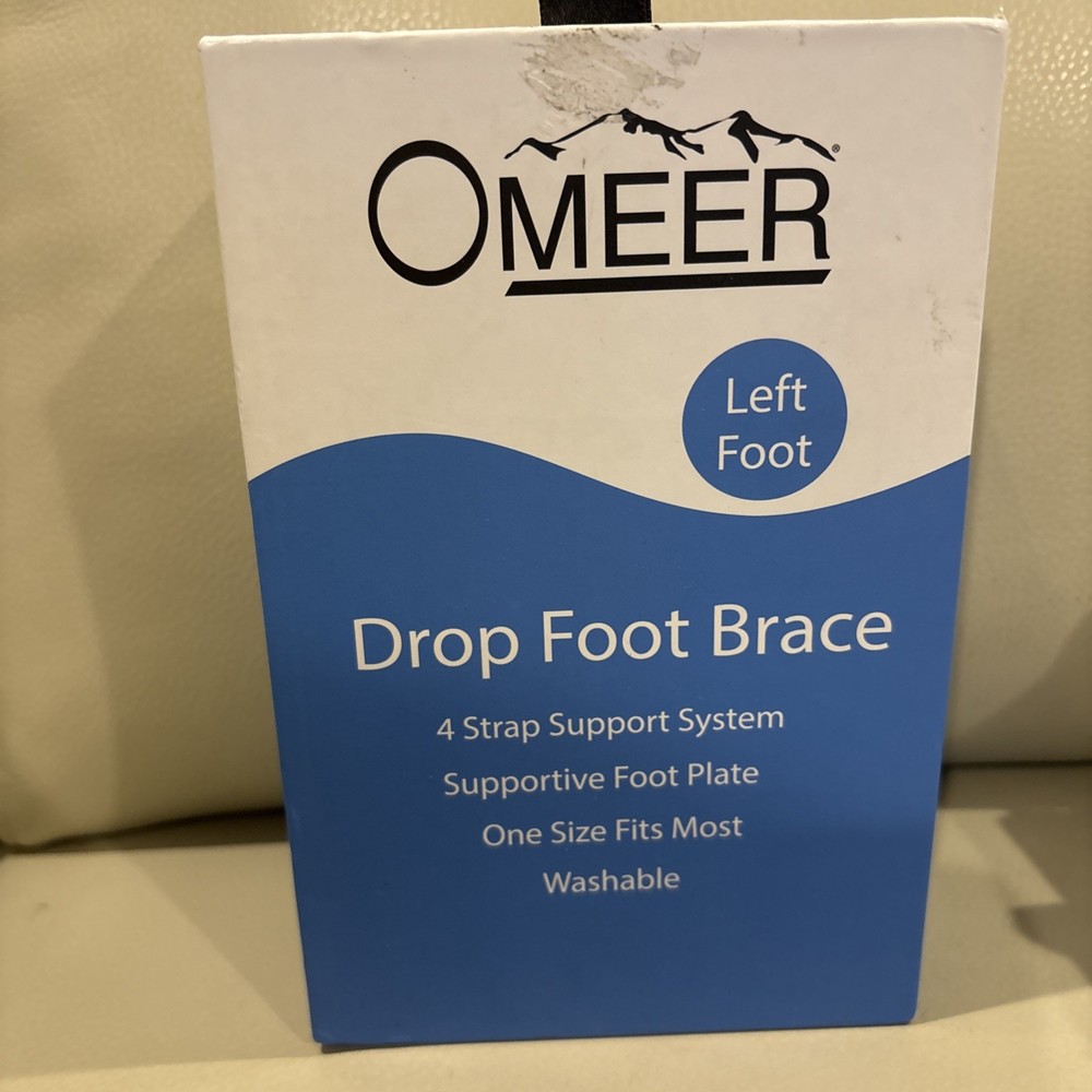 Omeer Left Foot AFO Drop Foot Brace For Walking With Shoes, Socks, Or Barefoot