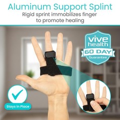 Vive Trigger Finger Splint Brace – Middle, Pinky, 1 Count (Pack of 1), Black