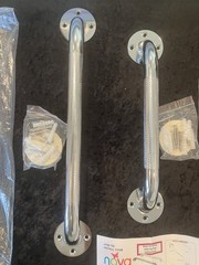 Two (2) Nova Heavy Duty Wall-Mounted Grab Bar 16″- 12″-inch CHROME New NIB