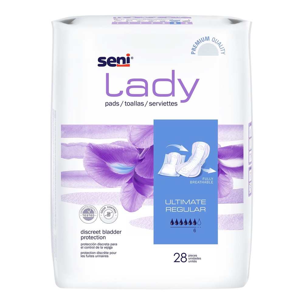 Seni Incontinent Pad 14.4 Inch Length Regular Length 56 Ct