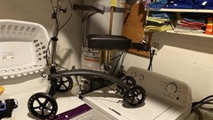 Medline Steerable Knee Walker, Large 8”Wheels, Adjustable Height and Storage Bag