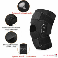 Knee Brace Compression Sleeve Hinged Joint Support Open Patella Stabilizer Wrap