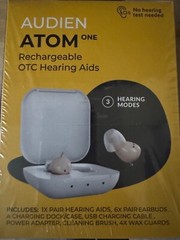 NEW – Audien Atom One Rechargeable OTC Hearing Aids – Free ShipN!