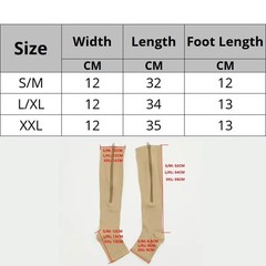 Compression Socks (2 Pack) Stockings 20-30mmHg Knee High Support Open Toe Zipper
