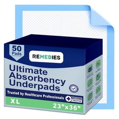 Moisture Barrier Disposable Bed Pads – 50 Count 23″ x 36″ for Ultimate Hygiene