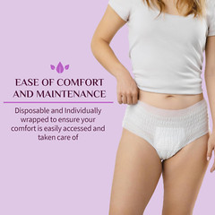 Certified Organic Cotton Disposable Period Underwear for Sensitive Skin 12 Hours