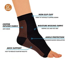 Compression Socks Sleeve Ankle Arch Support Plantar Fasciitis Heel Foot Pain US