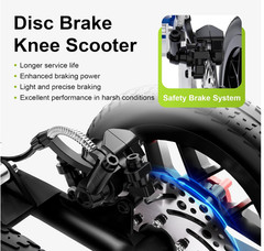 BlessReach Deluxe Knee Scooter with Dual Handbrakes Foldable Steerable Medical