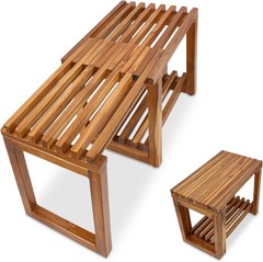Customizable 29-Inch Shower Bench in Acacia Wood – Easy Assembly and Elegance