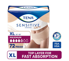 Sensitive Care Underwear Women XL 72 Count Max Absorbency 45-58 in